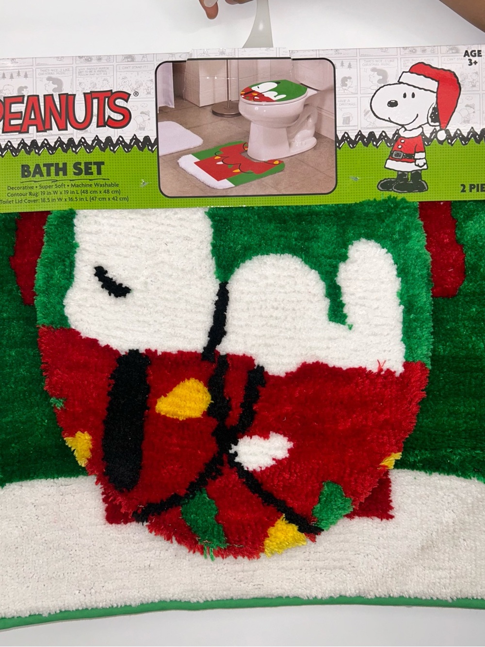 Peanuts Snoopy Christmas Holiday Bath Set - 2 Piece